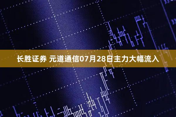 长胜证券 元道通信07月28日主力大幅流入