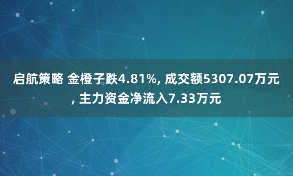 启航策略 金橙子跌4.81%, 成交额5307.07万元, 主力资金净流入7.33万元